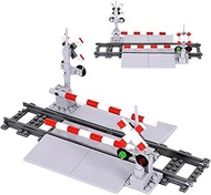 City Train Railroad, Train Tracks Pieces Building Block Set, with Traffic Light Compatible with Major Brands Bricks (Railroad Crossing 2)