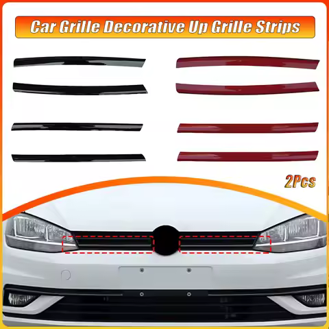 2Pcs/set Car Grille Decorative Up Grille Strips Car Stickers for VW Golf 7 7.5 Rline Logo Cover Auto