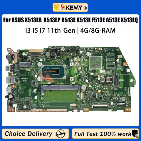 Akemy X513EA Mainboard For ASUS X513EP R513E K513E F513E A513E X513EQ Laptop Motherboard I3 I5 I7 11