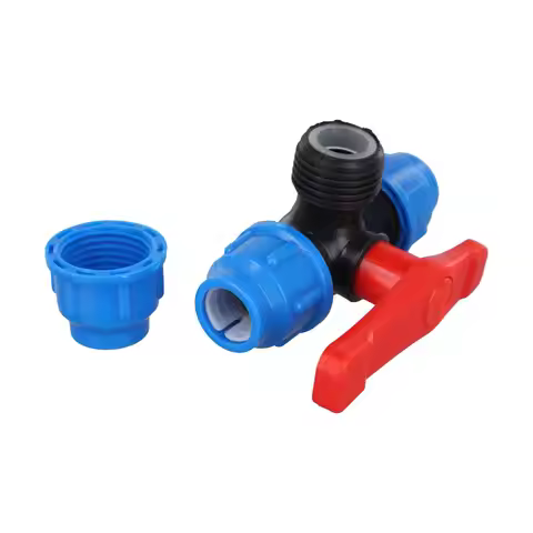 PE Pipe 3-Way Ball Valve 20/25/32/40/50mm Plastic Valve Ball Valve Quick Connect Three-way Plastic T