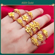 ASIX GOLD 916 Gold Bangkok Gold Korean Gold Malay Gold Ladies Flower Ring