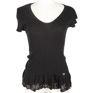 Pre-owned CHANEL short-sleeved Coco Mark summer knit P28461K00111 06P cotton and nylon, made in Fran