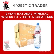 Evian Natural Mineral Water (1.5 Liter x 12 Bottles)
