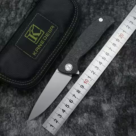 Kanedeiia Flipper F3 Folding Knife K110 Blade Titanium Carbon Fiber Handle Camping Hunting Survival 