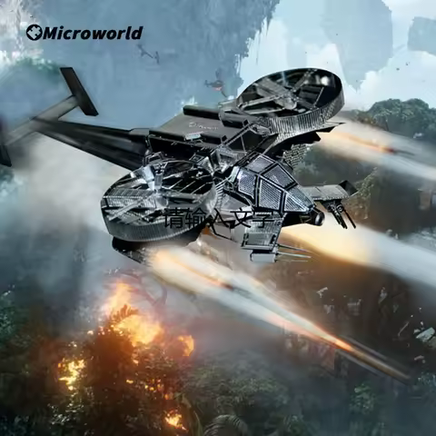 Microworld 3D Metal Puzzle Toys Avatar Scorpion Helicopter Model Kits DIY Fighter Jigsaw Christmas B