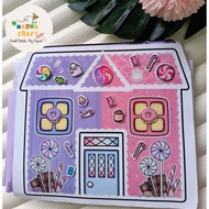 Paper doll house Toca Boca PINK PURPLE bussy book LAMINATED children's educational paper can be disa