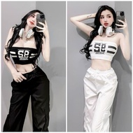 CROPTOP TUBE SHIRT PRINTED WITH NUMBER 96 BRICKS OG96