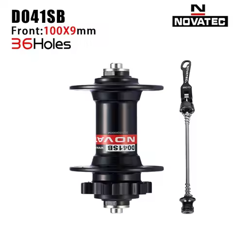 NOVATEC D041SB Front Bicycle Hub 2 Bearing Mountain Bike Hub 28/32/36 Holes 6-Bolt Disc Brake QR/THR