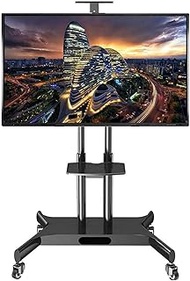 Tv Rack stand wall bracket Rolling TV Stand with 2 Shelfs, Tall Heavy Duty Swivel Universal TV Cart for32/40/42/43/49/50/55/60/65/70 inch Plasma/LCD/LED TVs, Load 75kg TV Rack