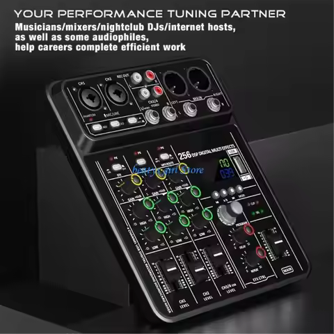 C7AB Professional Portable 4Input Audios Mixer Mixing Consoles For Podcasting Stage Performances Hom