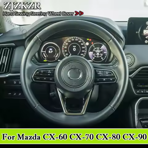 DIY Microfiber Leather Car Steering Wheel Cover Accessories For Mazda CX60 CX-60 CX70 CX-70 CX80 CX-