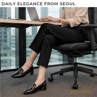 Black Genuine Lambskin Loafers - Limited Stock Clearance, 4cm Heel, Sizes EU 40-42+, Made in Korea
