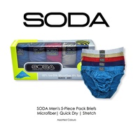 SODA Men's Underwear 5 Piece-Pack Microfiber Quick Dry Mini Briefs (SD1247M5)