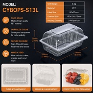 【100PCS】CYBOPS-S13L OPS-C46 OP -BENXON Plastic Tray Bakery Disposable Plastic Clear Food Box - OPS -
