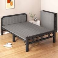 Metal Bed Frame Single Foldable Bed Single Folding Bed S Delivery To SG ingle Home Simple Nap Camp Bed Dormitory Lunch Break Stable and Convenient 单人床