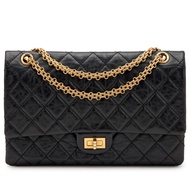 Chanel Black Quilted Aged Calfskin 2.55 Reissue 226 Double Flap Bag Aged Gold Hardware, 2014