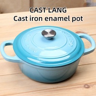 C cast lang cast Iron Enamel Mummy Pot Enamel Stew Pot Export Soup Pot Stew Pot