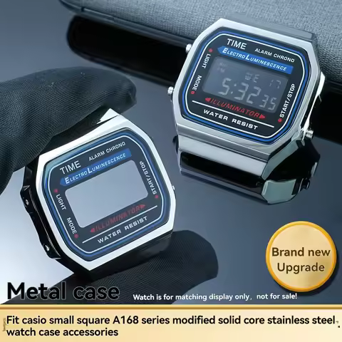 A168 A158/159 metal case mod kit For Casio electronic watch A158W A159W F-91W A168WA-1W stainless st
