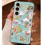 1 ชิ้น เคสโทรศัพท์นุ่มลายแผนที่เครื่องบินส่วนตัวสร้างสรรค์ เข้ากันได้กับ , Honor, Galaxy A04e/12/A13