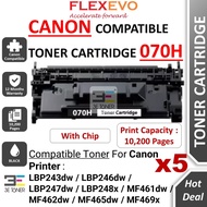 5 Units Compatible 070H CRG070H 070 CRG 070H Toner 070H Cartridge With Chip For LBP243dw LBP246dw LB