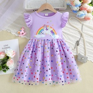 1-6 Yrs Kids girl Dress Tutu Safir Baju Pesta Ultah Anak Perempuan Gaun Princess Hadiah ulang tahun