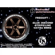 P - Tire Sticker 3D / Tire Bomb Sticker (All White Bridgestone)