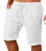 Hot Sale Men's Cotton Linen Shorts Male Pants Summer Solid Color Breathable Linen Trousers Fitness Shorts Men Streetwear S-3XL