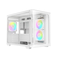 OCYPUS IOTA C50 Curve ARGB - M-ATX PC Case Includes 3 ARGB Fan 120mm - White