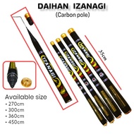 joran tegek carbon ruas pendek 30 Cm DAIHAN IZANAGI 270-450 Cm