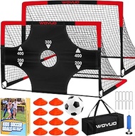 Kids Soccer Goals for Backyard Set of 2, 6x4 ft Portable Toddler Soccer Goal Training Equipment with
