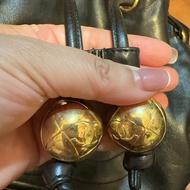 香奈兒 CHANEL vintage 雙C Logo 金球真皮鏈條水桶包 斜背包 子母包