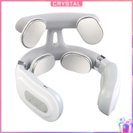 ✶Crystal✶【High Quality】 4 Head Electrical Pulse Neck Massage Machine USB Rechargeable Spine Protecti