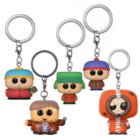New South Park Styles Pocket Keychain Cartman With Clyde Kyle Stan Zombie Kenny Cartman Model Toys F