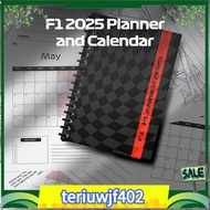 【●TI●】F1 2025 Planner and Calendar, Planner with F1 Track Design,Spiral Bound,Monthly Planner with P