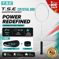 TSE Crystal 600 Green Badminton Racket Carbon Fiber  21-25LBS 85G 4U FREE BAG&GRIP