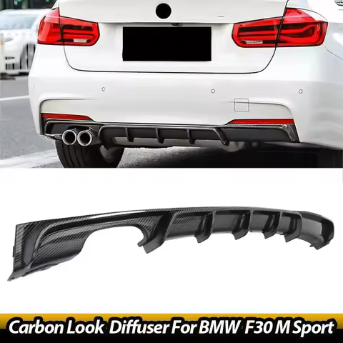 MagicKit Carbon Fiber Look Rear Diffuser For BMW F30 F31 320i 325i 328i 335i MTECH M Sport Bumper 32