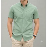 Kemeja kosong Formal lelaki lengen pendek 100%Cotton,Teal blue,Merun,Hitam,Sage Green