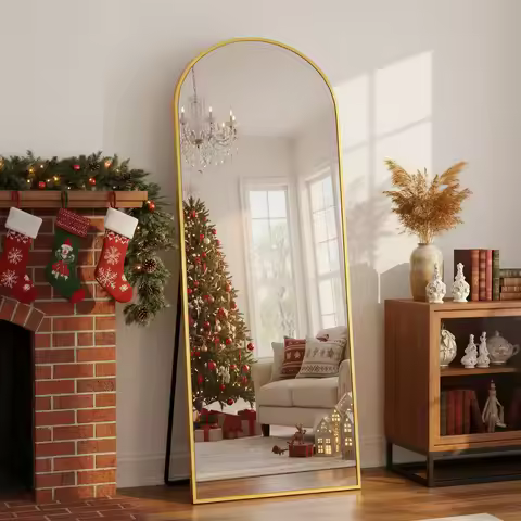 Arch Floor Mirror, 58"x18" Full Length Mirror - Freestanding Full Body Mirror with Stand for Bedroom