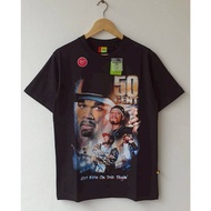OVERSIZE MUSIC T-SHIRT 50 CENT GET RICH OR DIE TRYIN BLACK