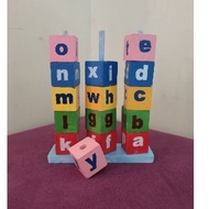 Alphabet building blocks wooden toys