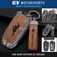Mustang Key Cover Case Car Metal Alloy PU Leather For Ford Mustang GT500 Shelby