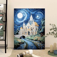 JINYOU paint by number Van Gogh series DIY starry sky hand-painted acrylic paint oil painting room decoration painting handmade gift coloring painting 20x30cm