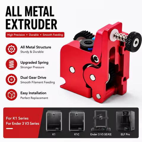 Upgraded Extruder for K1/K1 Max/K1C Direct Drive Extruder Dual Gear Feeding Extrusion K1 Extruder wi