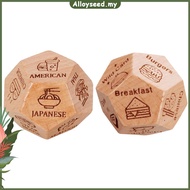 ✥Alloyseed✥【High Quality】 2Pcs Food Decision Dice Wooden Dinner Food Dice Valentines Gifts for Women
