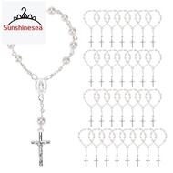30Pcs Baptism Rosary Beads Finger Baptism Rosaries Faux  for Baptism Favors  Favors Communion Favors