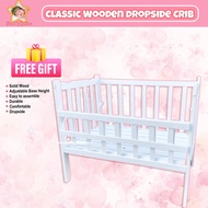 Star Baby Classic Dropside Wooden White Crib for Baby