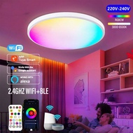 【รับประกัน 1ปี】XIAOMI ไฟลำโพงเพดาน โคมไฟเพดานโมเดิร์น สมาร์ท WIFI LED รอบเพดานไฟ RGB CW หรี่แสงได้ TUYA APP เข้ากันได้กับ Alexa Google Home ห้องนอนห้องนั่งเล่น