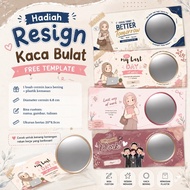 Custom Round Glass Resign Gift | Farewell Work RekanCermin FREE Template