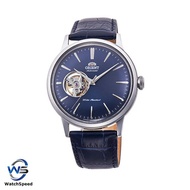 Orient RA-AG0005L Analog Automatic Power Reserve Open Heart Japan Made Blue Dial Leather Mens Watch