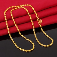 916 gold women's double water wave Necklace Pawnable 18k Saudi Gold necklace 24k gold pawnable neckl